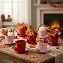 Itens Vaso para plantas com pires para jardins criativos, 11 cm, conjunto de 6 peças