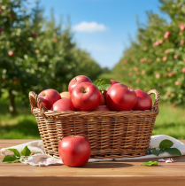 Itens Maçã decorativa vermelha artificial com toque realista, 9 cm