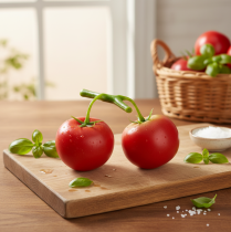 Itens Tomates Decorativos 2 Tomates Artificiais em Videira Ø6cm C15cm