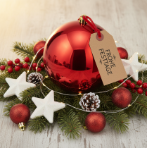 Itens Enfeite de Natal grande, vermelho, de plástico, Ø25cm