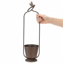 Itens Vaso vintage com treliça, design de libélula, metal, Ø16/A62cm