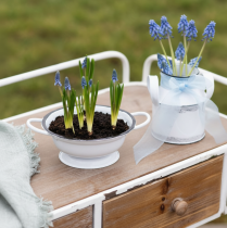 Itens Tigela decorativa de metal, branca e preta, Ø16,5cm, A6,5cm, conjunto de 4 peças