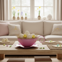 Itens Caneca de metal Ø16cm A9cm Caneca decorativa com pires Rosa 2 peças