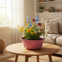 Itens Tigela decorativa de metal, forma para bolo Bundt, rosa, Ø23cm, A12cm