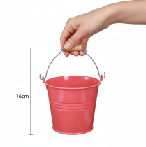 Itens Vaso de metal para flores com alça rosa, 2 peças, 20x17,5x16cm
