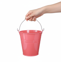 Itens Vaso de flores decorativo rosa em metal, 26x22,5x23cm, 6 litros