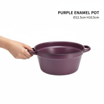 Itens Balde com alças, vaso de metal, roxo, Ø22,5 cm, A10,5 cm