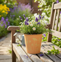 Itens Vaso de metal para flores, cor amarelo pêssego, Ø11,5cm A11,5cm