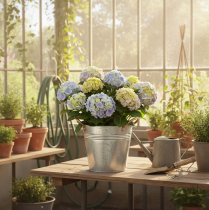 Itens Vaso de metal com alças, balde decorativo, Ø16cm A15cm