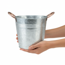 Itens Vaso de flores em forma de balde com alças, decoração em metal, Ø19cm A17cm