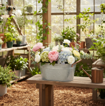 Itens Vaso decorativo com alças, em metal, 17,5×12×9cm