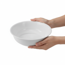 Itens Tigela de metal branca com acabamento esmaltado, Ø25cm, A7cm