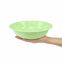 Itens Tigela decorativa de metal com acabamento esmaltado, verde limão, 25 cm