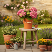 Itens Balde/vaso decorativo de metal, marrom-alaranjado, Ø22cm, A21,5cm, 6L