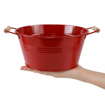 Itens Vaso decorativo com alças, vaso de metal para flores, vermelho, Ø29cm, A14,5cm