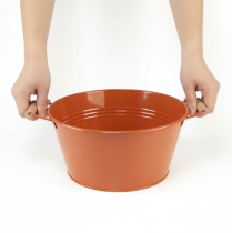 Itens Tigela decorativa com alças, metal, marrom-alaranjado, Ø29cm, A14,5cm