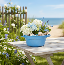 Itens Vaso/tigela decorativa, metal azul, estilo shabby chic, Ø17cm, A8,5cm