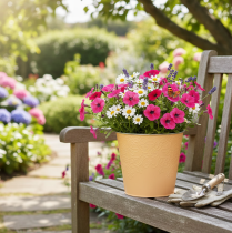 Itens Vaso de metal, laranja pastel, Ø13,5cm A12,5cm