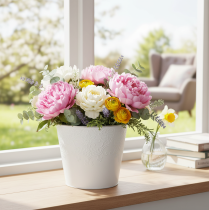 Itens Vaso de metal, branco pastel, Ø16cm A14cm