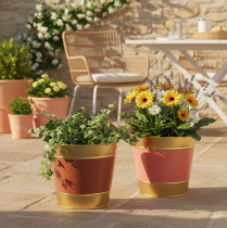 Itens Vaso de metal para plantas/flores, Ø26cm A22cm, conjunto com 4 peças