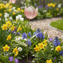 Itens Estaca de jardim decorativa em forma de tulipa para canteiros e bordaduras, 94 cm