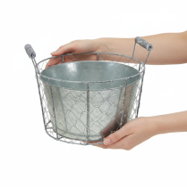 Itens Vaso de arame para plantio, cesto de primavera, metal, Ø26cm