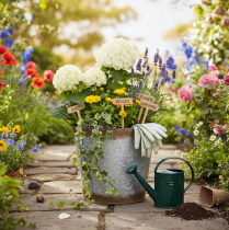 Itens Vaso de metal, floreira, floreira para plantas com alças prateadas, acabamento em aço envelhecido, Ø18cm A20cm