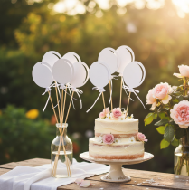 Itens Buquê de flores decoração bolo topper balão branco 28cm 8 un