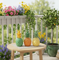 Itens Abacaxi decorativo de cerâmica, decoração de cerâmica colorida, sortida, 17 cm, 3 peças