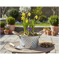 Itens Tigela de zinco, tigela decorativa, metal com alça de corda, Ø22cm A12cm