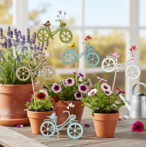 Itens Estacas de madeira com motivo de bicicleta para um ambiente romântico e primaveril na sala de estar, 8 cm, 12 peças.