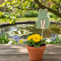 Itens Estacas decorativas de feltro em formato de sapo – Estacas para plantas com tema de primavera, ideais para flores e arranjos, 10 cm, 12 unidades.