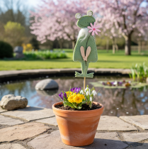 Itens Estacas decorativas de feltro em formato de sapo – Estacas para plantas com tema de primavera, ideais para flores e arranjos, 10 cm, 12 unidades.