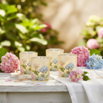Itens Lanterna decorativa de vidro com design floral para dar um toque de estilo à sua casa, 8 cm, conjunto de 4 peças.