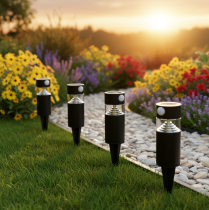 Itens Luminária solar de jardim com sensor de movimento, LED, 34 cm