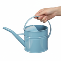 Itens Regador decorativo para flores em metal azul, 28x13x17cm, 1,25l, para decoração de jardim e varanda.