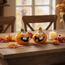 Itens Abóbora decorativa em miniatura, 6 cm, 2 peças, para uma decoração divertida de outono.