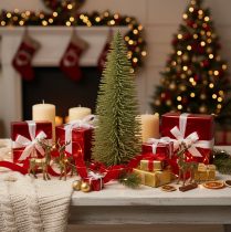 Itens Árvore de Natal artificial verde para decoração de inverno, 70 cm