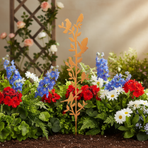 Itens Galho decorativo de jardim com pássaros, em metal, 100 cm