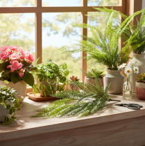 Itens Samambaia artificial, ramo decorativo para colar e pendurar, 118 cm
