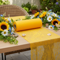Itens Caminho de mesa TNT, amarelo, 23 cm, rolo de decoração de mesa moderno