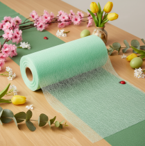 Itens Rolo de tecido não tecido verde, 25m, decoração de mesa, vendido por metro.