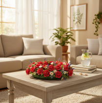 Itens Rosa vermelha artificial com haste, 5 cm, 100 unidades
