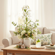 Itens Lírio artificial branco com longo ramo florido, decorativo, 80 cm