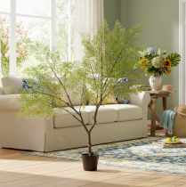 Itens Árvore artificial com folhas delicadas, 120 cm