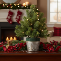 Itens Ramo de pinheiro artificial verde para decoração de inverno, 25 cm, 24 peças