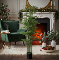 Itens Árvore de bambu artificial, verde, 132 cm, planta de interior