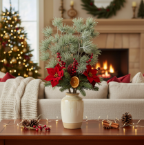 Itens Ramo de abeto artificial, grande ramo de pinheiro para decoração de inverno, 55 cm, 3 peças