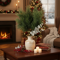 Itens Ramo de pinheiro artificial para decoração de inverno, 40 cm, 4 peças