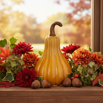 Itens Abóbora decorativa para decoração de mesa no Halloween, 18 cm